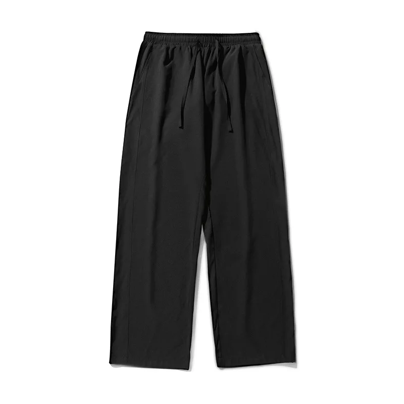 S06894550e28f43dabf1a4f9064e90f43O.webp 2026 Men's Ice Silk Wide Leg Pants Thin Man Black Comfortable Quick Drying Pants Summer Loose Casual Streetwear Loose Trouser