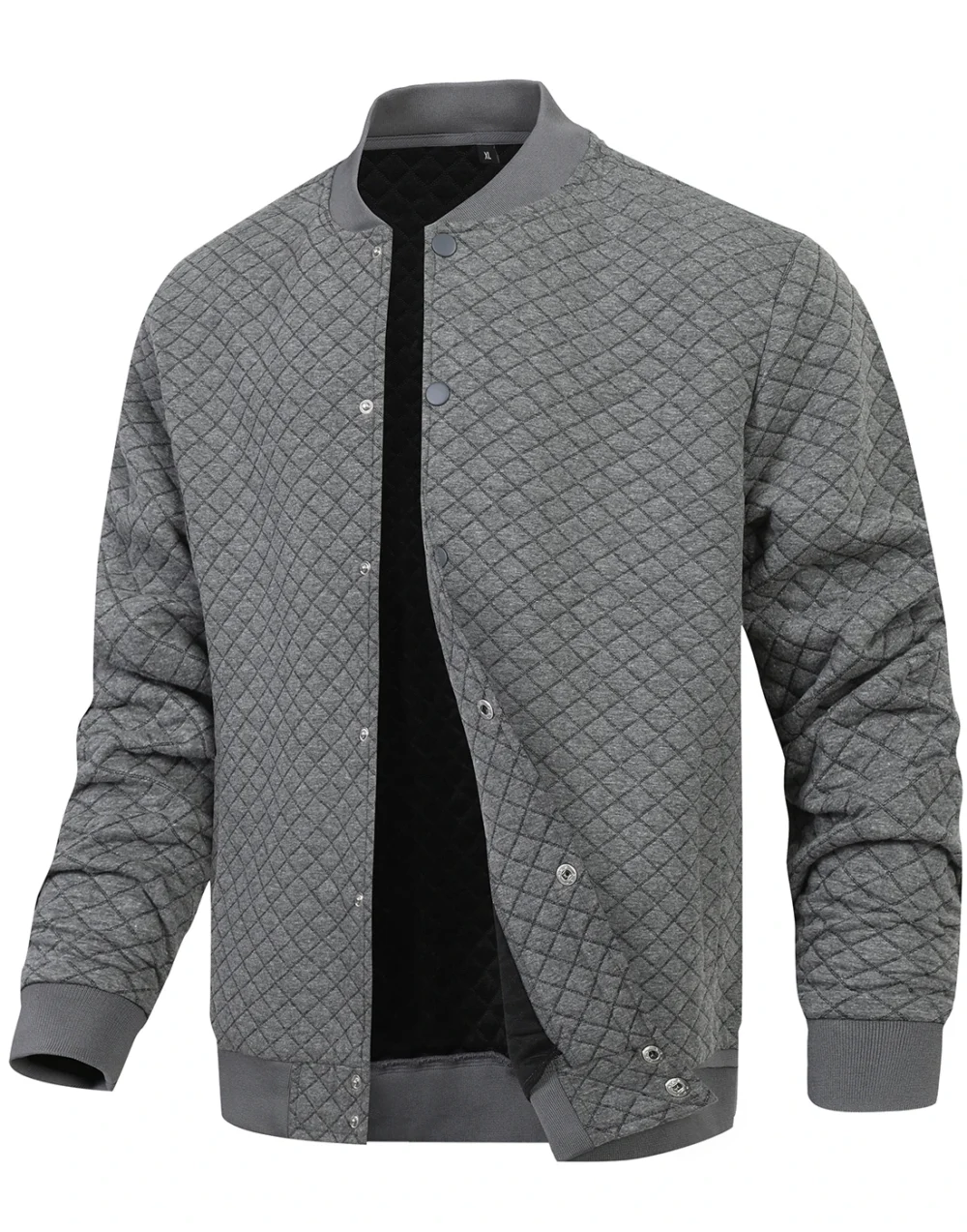 Men's Lightweight Casual Varsity Jacket Waffle Pattern Letterman Bomber Style - Streetwear Inspired Outerwear