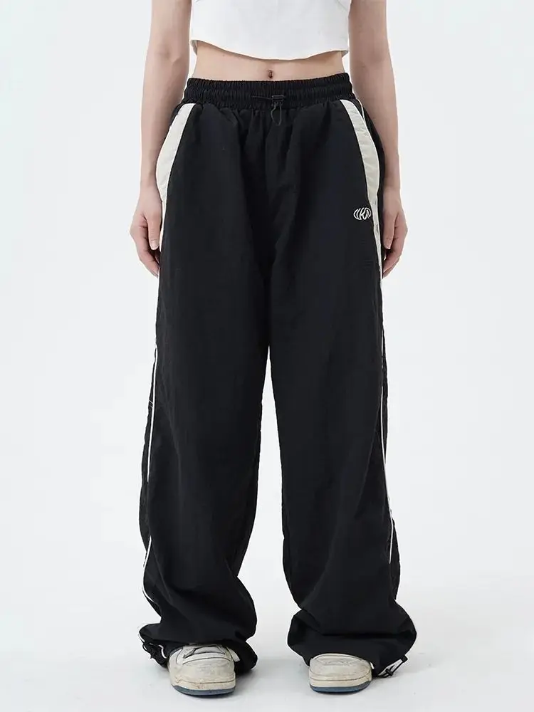 S2229c18af5bf4cde86a3225a1adc5831P.webp Retro Side Stripe Bowknot Wide Leg Pants Women High Waist Casual Sports Trousers Harajuku Cargo Pants Streetwear Hip Hop Joggers