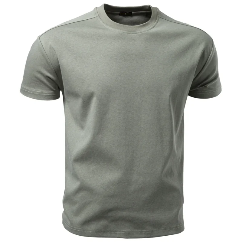 AIOPESON Men's Cotton O-Neck Soft Touch Comfortable Tee Solid Color Breathable Lightweight Daily Casual T-Shirt