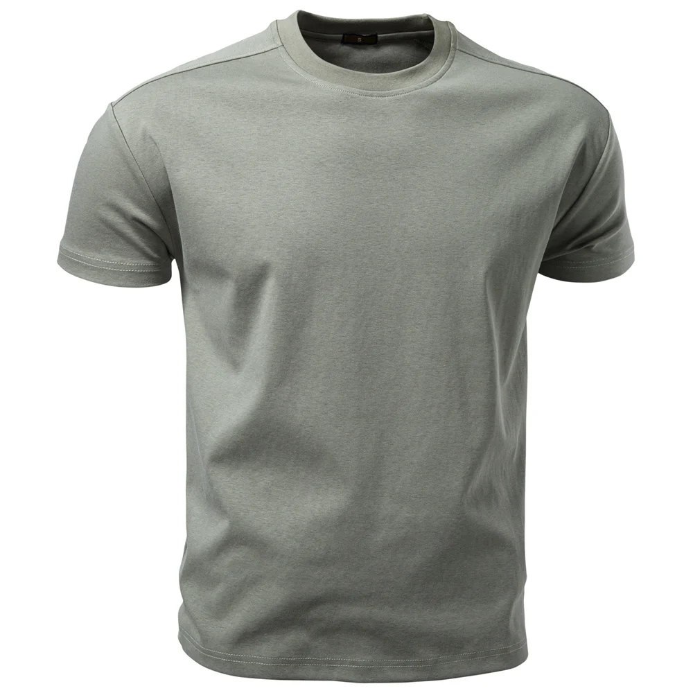 AIOPESON Men's Cotton O-Neck Soft Touch Comfortable Tee Solid Color Breathable Lightweight Daily Casual T-Shirt