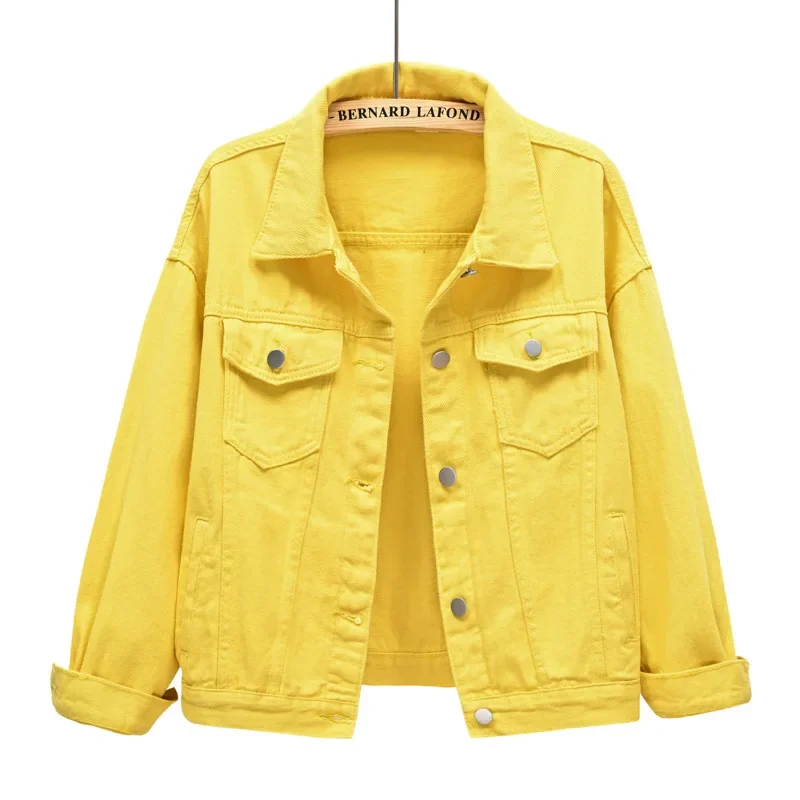 Women's Long-sleeved Coat, Single-breasted Lapel Denim Jacket, Fashion Slim Female Tops Outerwear Blue Female Overcoat