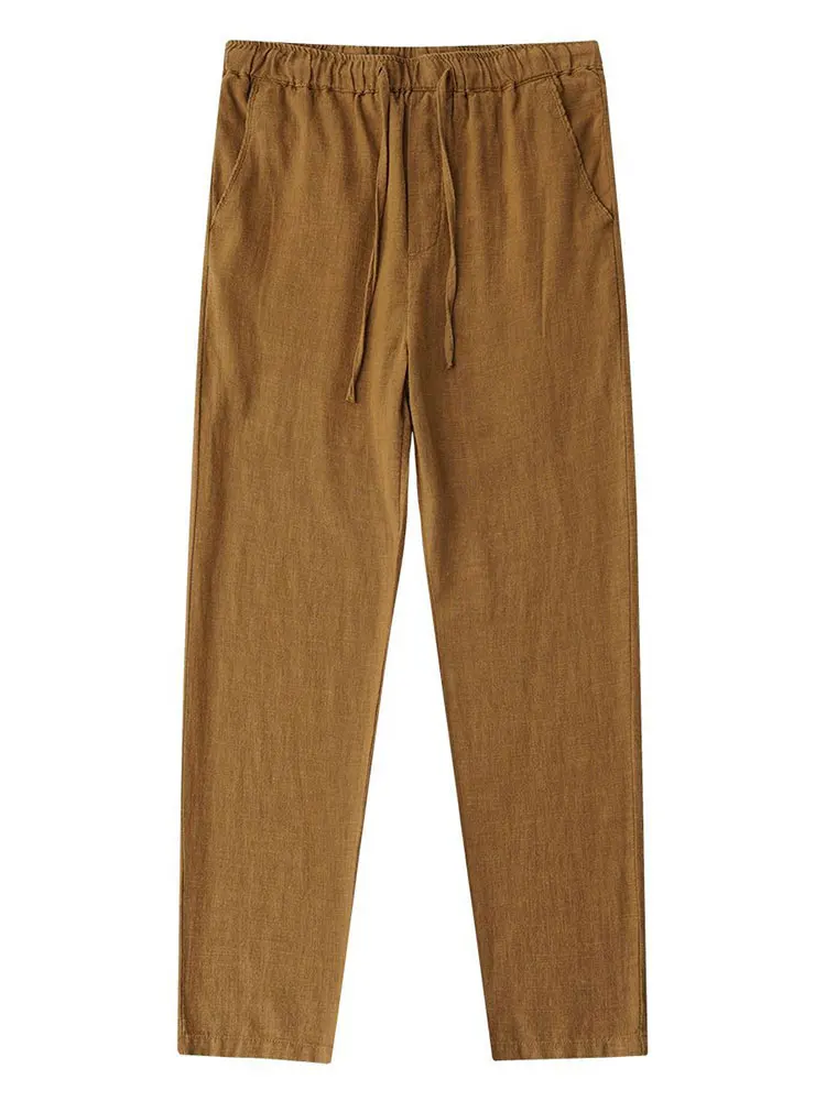 S6e891e27c65e4a02a0dec758f5fbbdd9Z.webp Straight Casual Cotton Linen Pants Men Wide Leg Lightweight Baggy Cotton Sweatpants Male Sport Jogger Straight Work Trousers