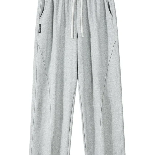 Sb97b06b231f14dc2b654cc5b2cb42b22W.webp Summer Men's Sport Pants Lightweight Cotton Straight Leg Grey Sweatpants Loose Fit Jogging Pants Casual Home Gym Trousers