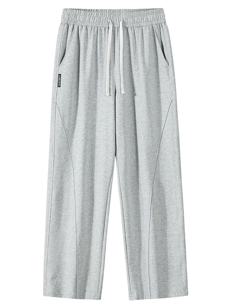 Sb97b06b231f14dc2b654cc5b2cb42b22W.webp Summer Men's Sport Pants Lightweight Cotton Straight Leg Grey Sweatpants Loose Fit Jogging Pants Casual Home Gym Trousers