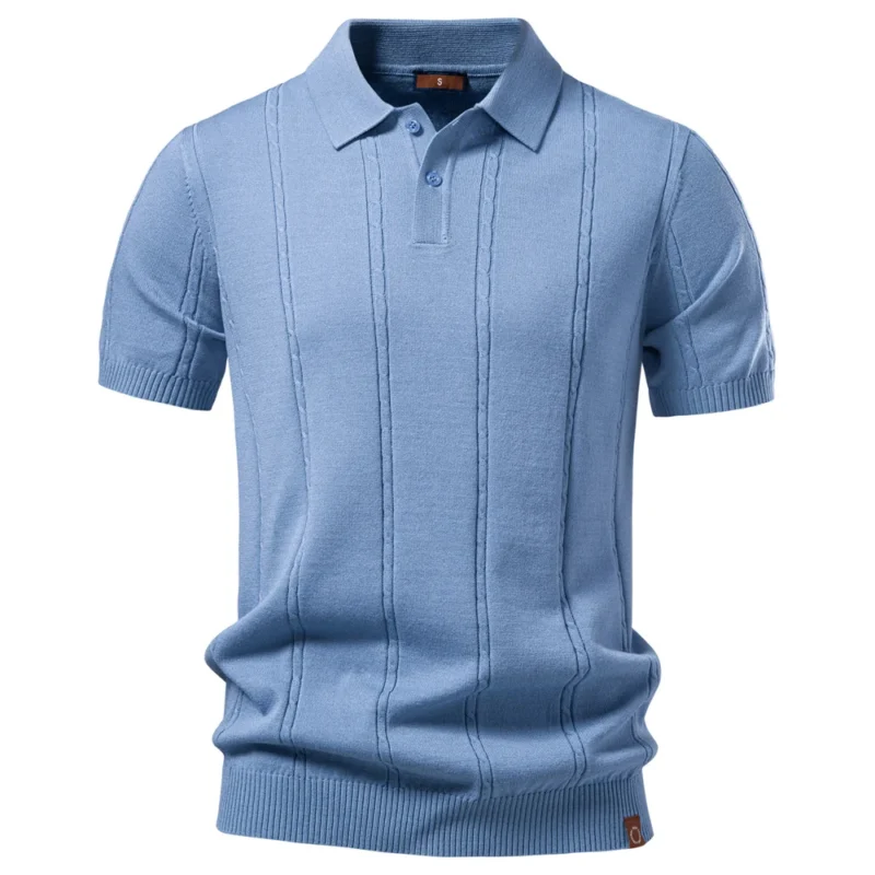 AIOPESON Men's Stripe Golf Polo Shirt Old Money Cool Silk Fabric Short Sleeve Icy Touch Breathable Casual Summer Top