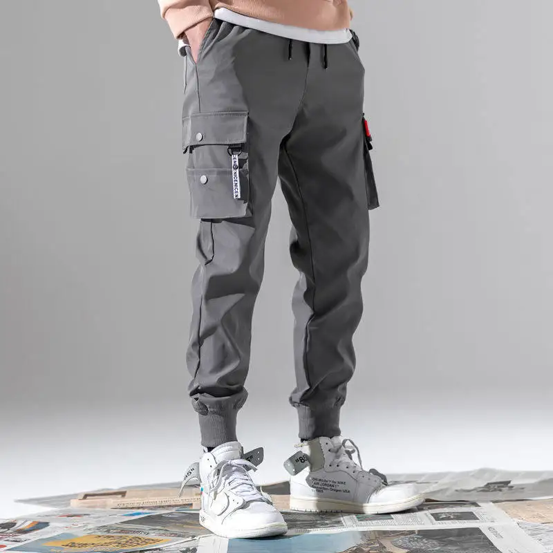 2025 New Trendy Solid Color Pants, Multi Flap Pocket Men's Cargo Pants, Loose Casual Outdoor Pants, Men's Work Pants oversized
