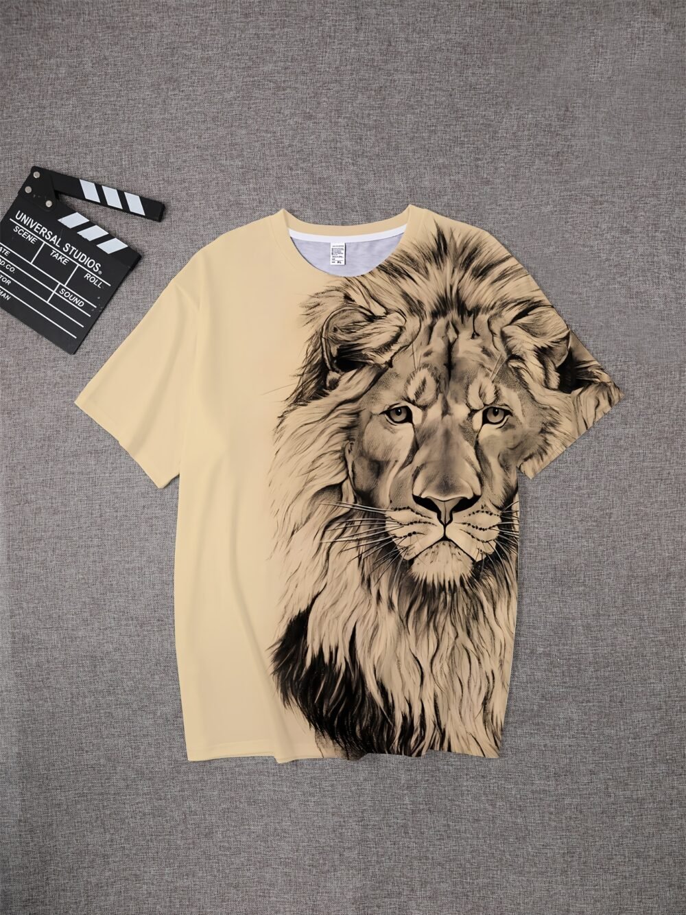 Men's Fierce Lion Graphic Oversized Short Sleeve T-Shirt