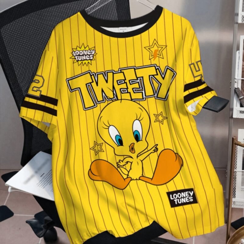 157c35fab4204cbd9af9d2133abfded7-goods.jpeg Men's Looney Tunes Graphic Short Sleeve T-Shirt – Yellow