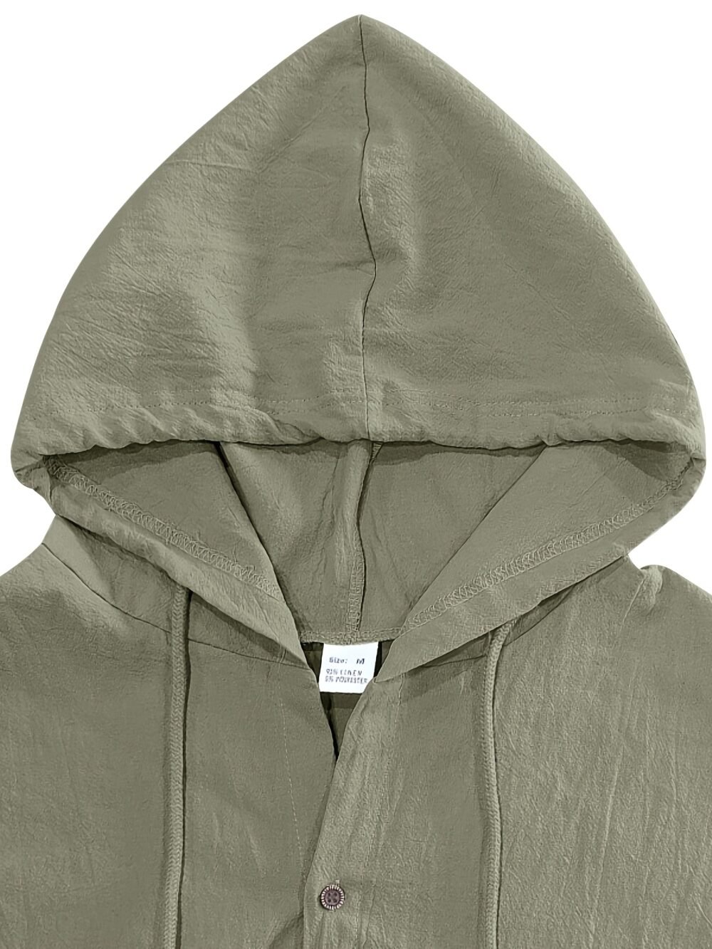 Men's Hooded Sleeveless Button-Up Shirt & Drawstring Shorts Linen 2-Piece Set