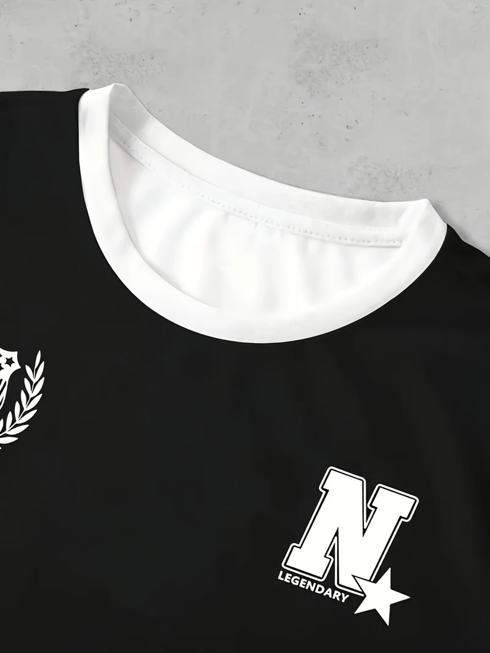 Men's Graphic T-Shirt Black/White/Gray Block Color with Bold '28' Number